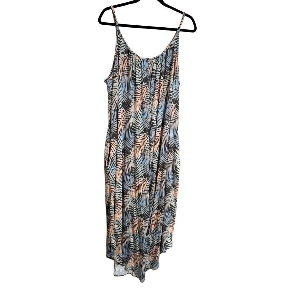 Natural Reflections Colorful Palm Leaf Springtide Modal Jumpsuit XL/XXL - Picture 2 of 7